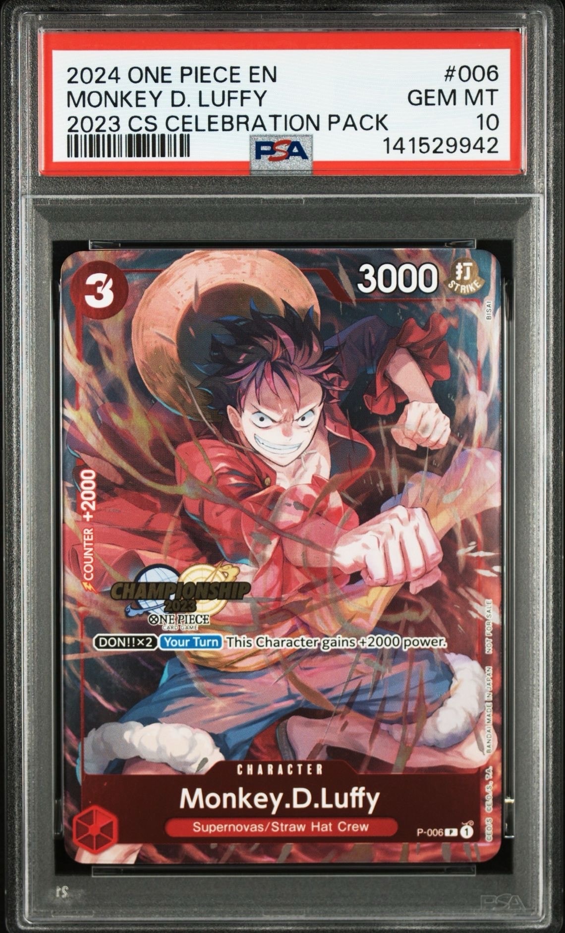 モンキー・D・ルフィ P [P-006]【英語版】(プロモーションカード「チャンピオンシップ 2023 セレブレーションパック」)