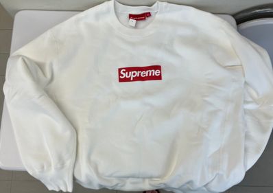 Supreme Washed Box Logo Crewneck "White"