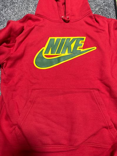 Supreme / Nike® Leather Appliqué Hooded Sweatshirt "Red"
