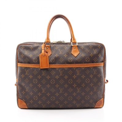 ルイ・ヴィトン LOUIS VUITTON ポルトドキュマン ヴォワヤージュ 2コンパートメント モノグラム ビジネスバッグ バッグ PVCコーティングキャンバス レザー メンズ ブラウン系 M53362 【中古】