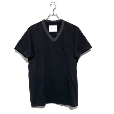sacai V neck T-Shirts Black