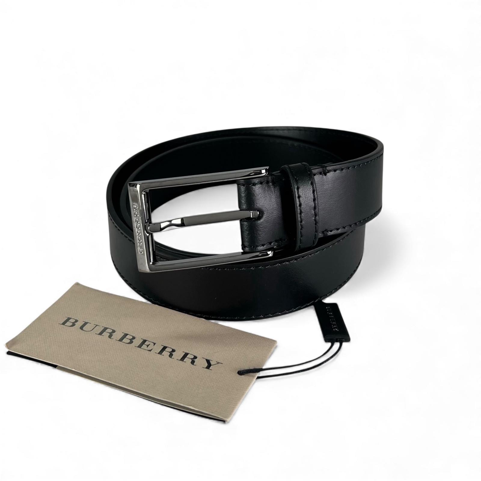 未使用品 バーバリー レザーベルト ブラック メンズ 80/32