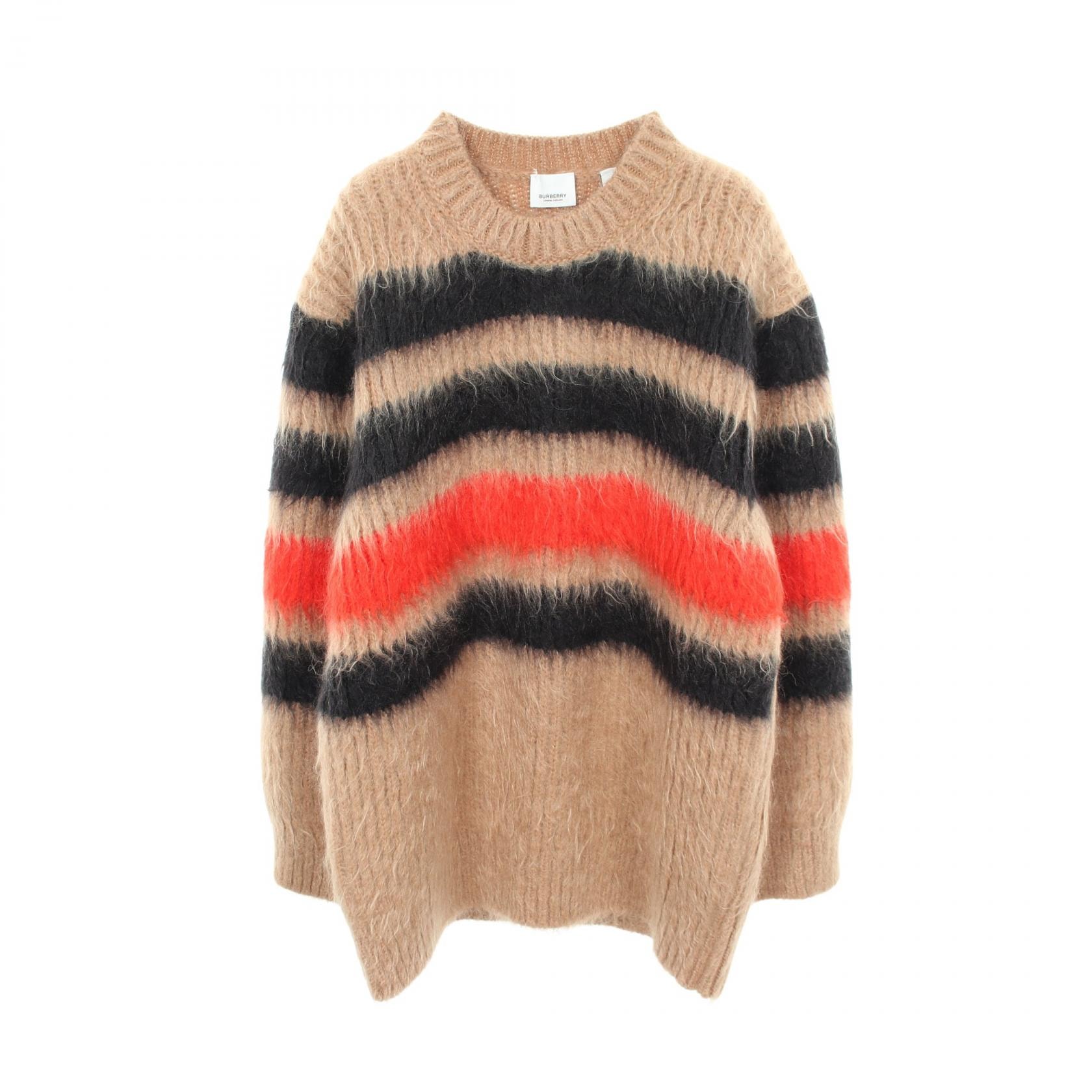 バーバリー BURBERRY ニット 衣料品 トップス シルク モヘア メンズ ブラウン系 / ブラック系 / レッド系 8037218 【中古】