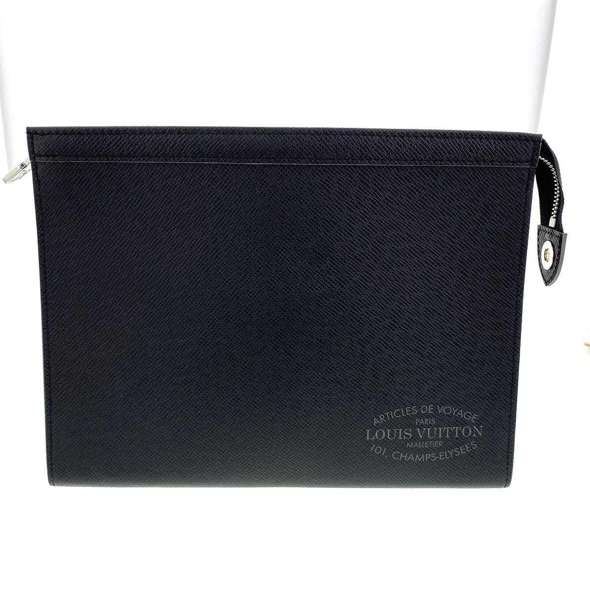 【再値下げ】LOUIS VUITTON ルイ・ヴィトン ポシェット ヴォワヤージュ MM クラッチバッグ M30395 タイガ ブラック  メンズ【中古】
