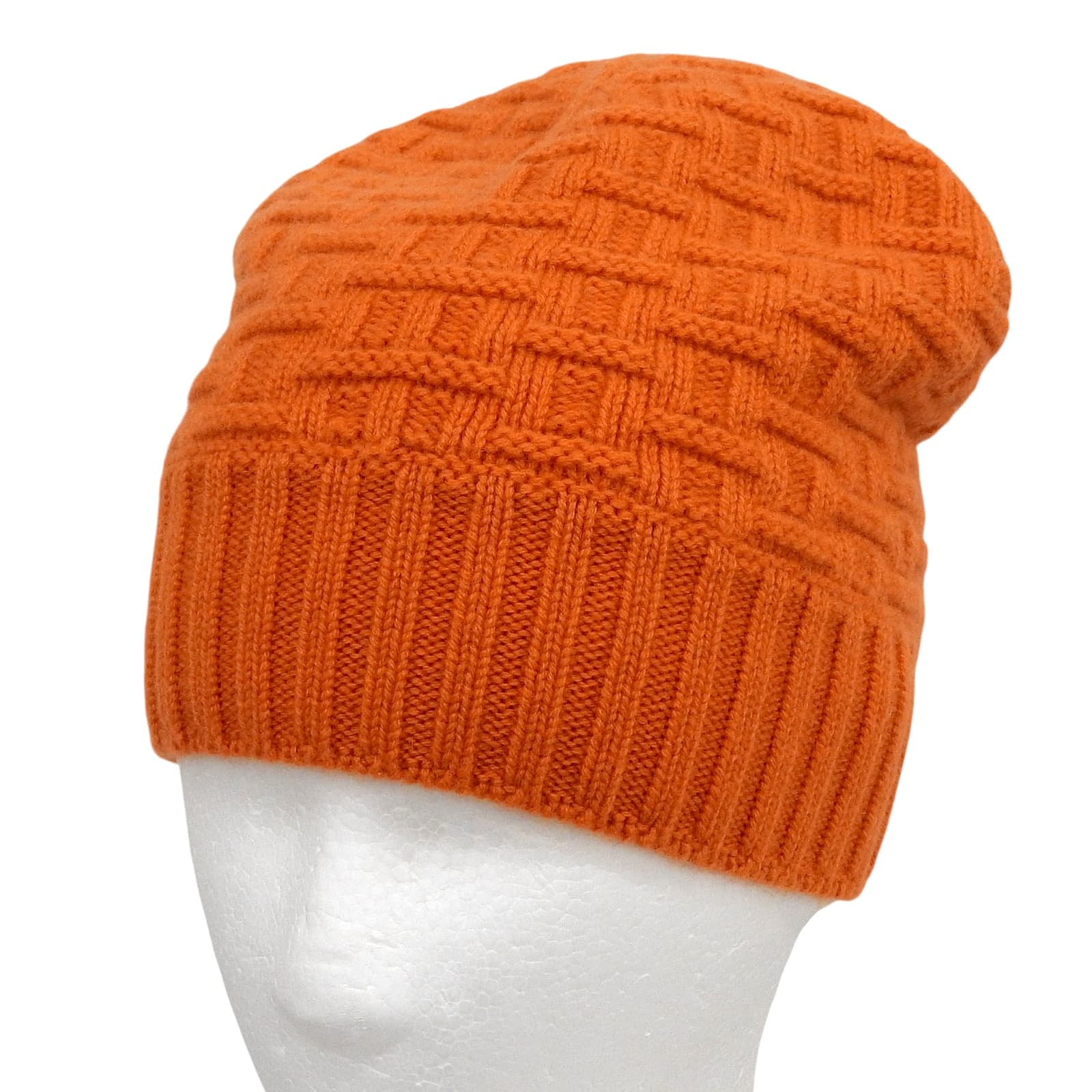 極美品 エルメス ニットキャップ オレンジ レディース S