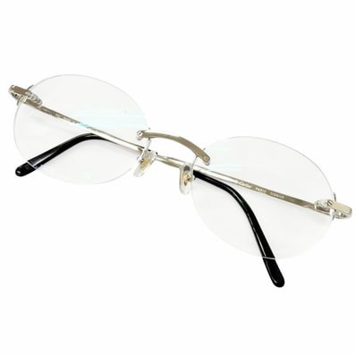 美品 カルティエ メガネ シルバー メンズ □20