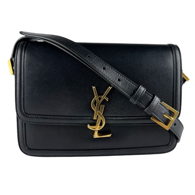 サンローラン SAINT LAURENT ショルダーバッグ ソルフェリーノ レザー ブラック ゴールド レディース 634306【中古】 z10192