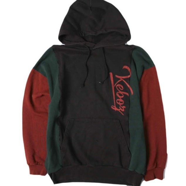 KEBOZ ケボズ 22AW ICON VERTICAL COLOR SWEAT HOODIE アイコンバーティカルカラースウェットフーディー L Black Murti プルオーバーパーカー トップス g27708