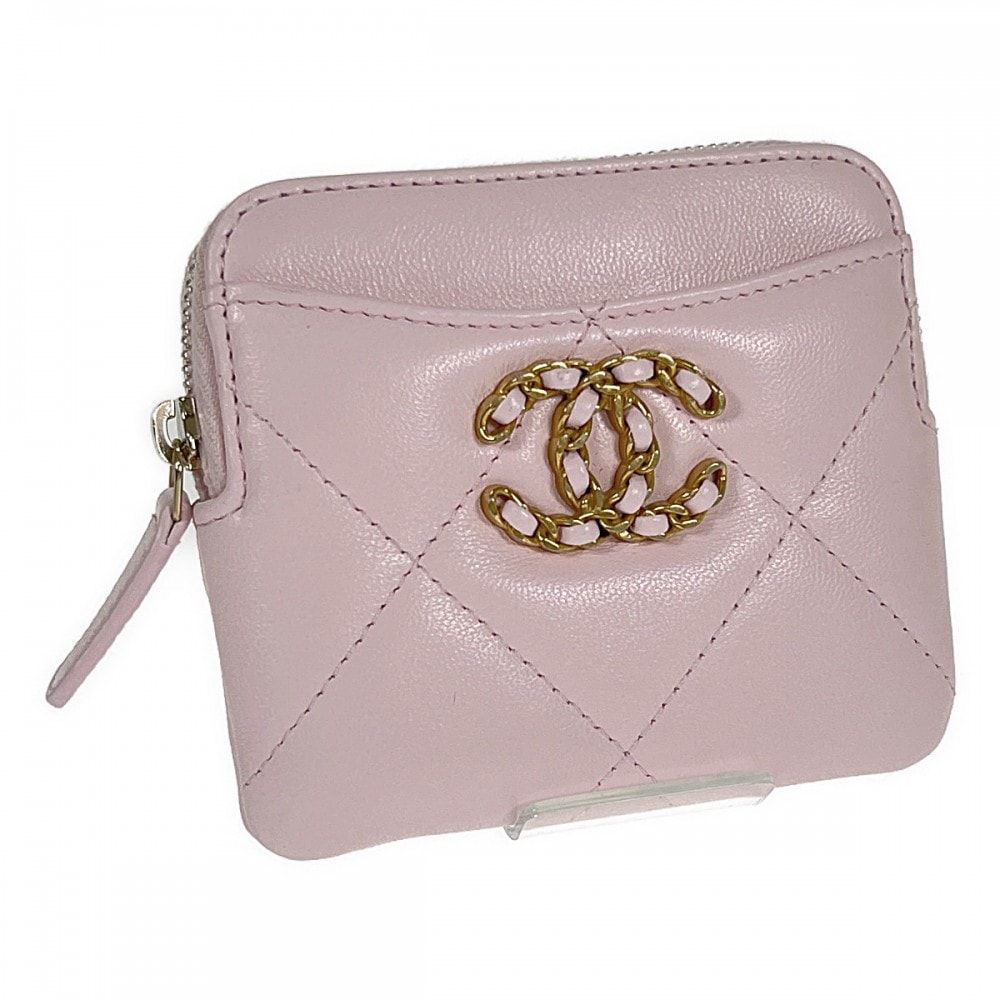 シャネル CHANEL シャネル19ジップコインパース AP2086 コインケース ラムスキン ピンク ゴールド金具 レディース【中古】【Aランク】