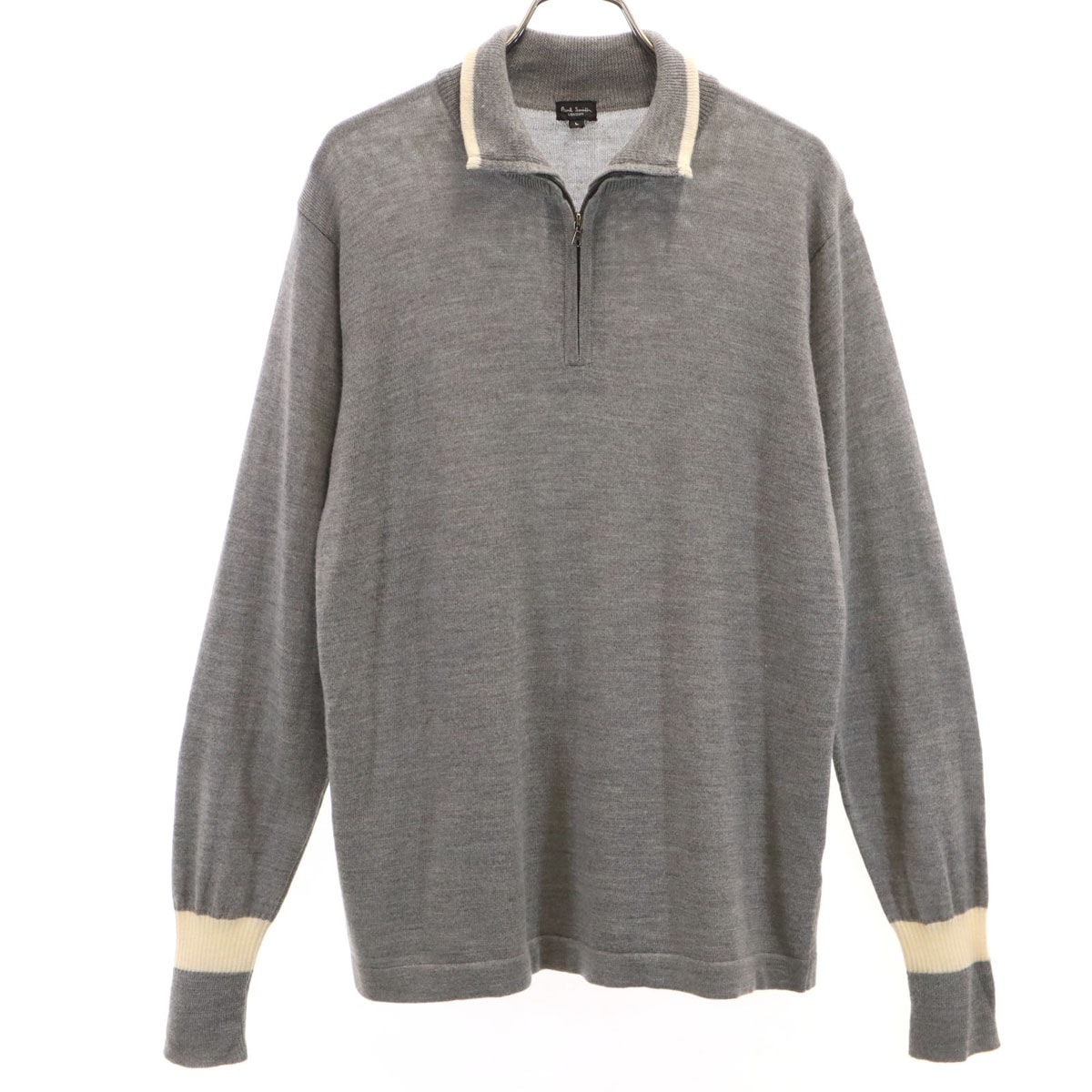 Paul Smith LONDON ポールスミスロンドン 長袖 ハーフジップ ニット L グレー セーター