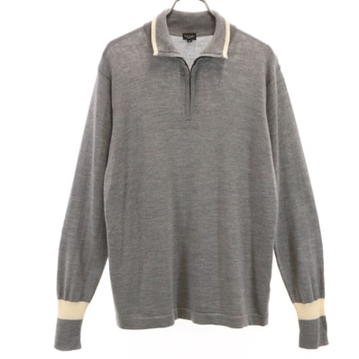 Paul Smith LONDON ポールスミスロンドン 長袖 ハーフジップ ニット L グレー セーター