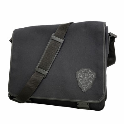 ★SALE【6ib2850】グッチ ショルダーバッグ 282524 キャンバス ブラック シルバー金具【中古】メンズ