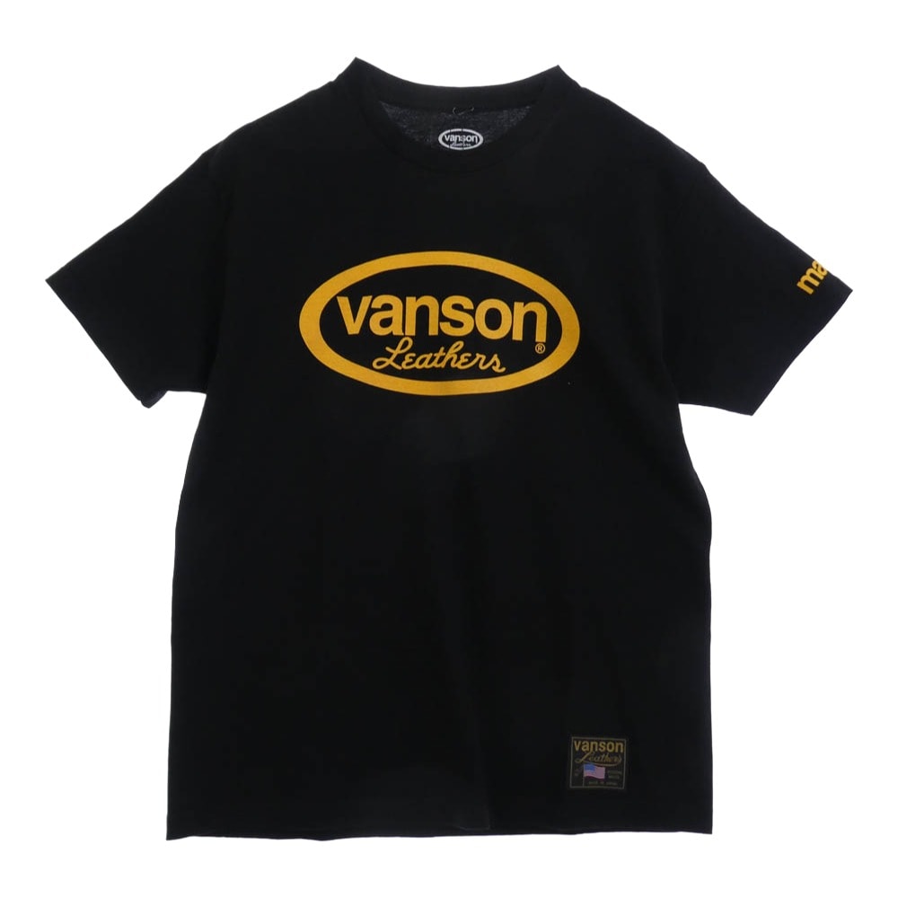 VANSON バンソン Tシャツ T-SHIRT S/S ロゴプリント 半袖 Tシャツ ブラック系 L【極上美品】【中古】