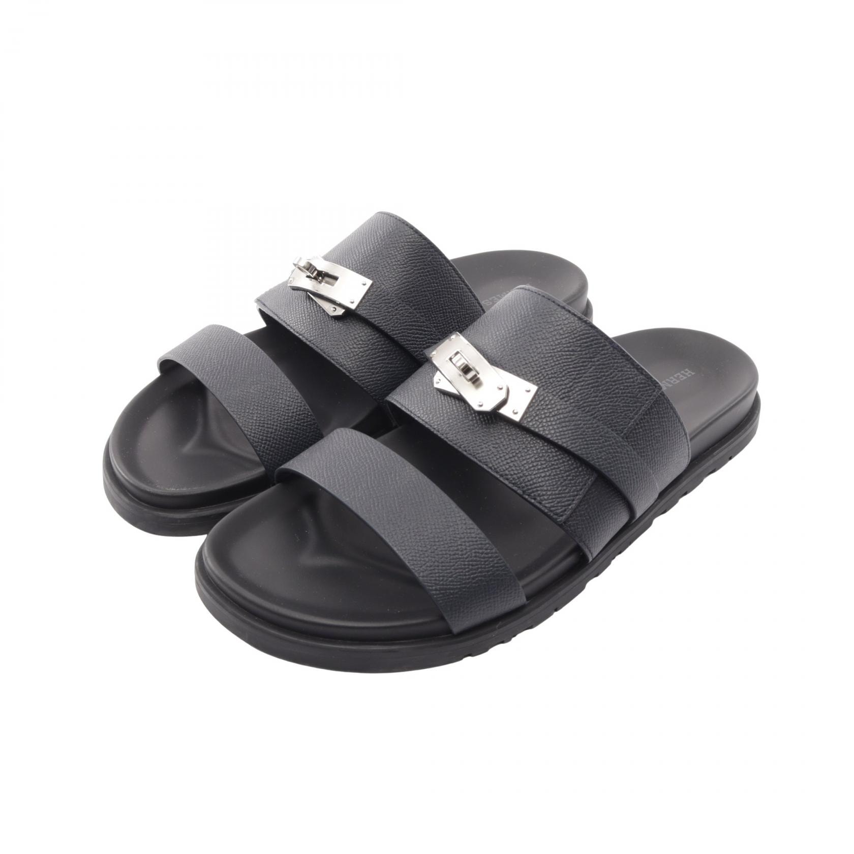 エルメス HERMES ジャクソン ケリー サンダル 靴 レザー メンズ ブラック系 MD2429492H432405 【中古】
