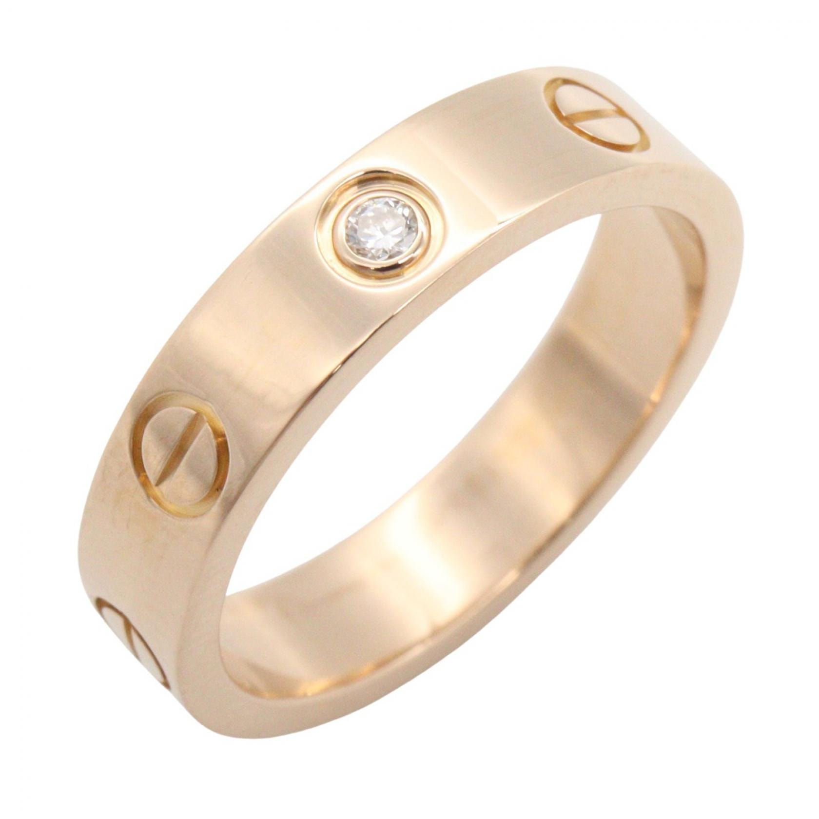 カルティエ CARTIER ミニラブリング 1PD リング・指輪 ジュエリー K18PG(ピンクゴールド) ダイヤモンド レディース ゴールド系 / クリア系 B4050700 【中古】