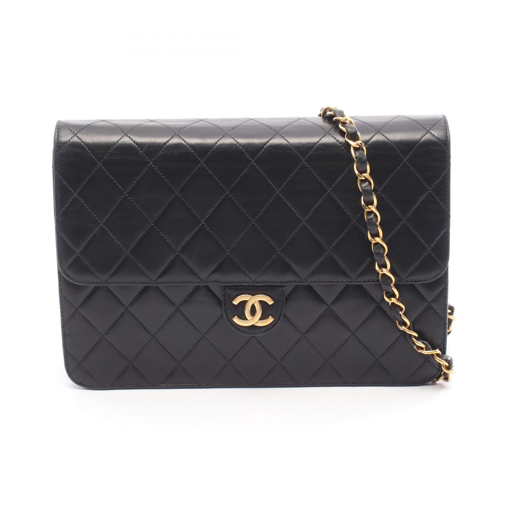 シャネル CHANEL マトラッセ ショルダーバッグ バッグ ラムスキン(羊革) レディース ブラック系 A03570 【中古】