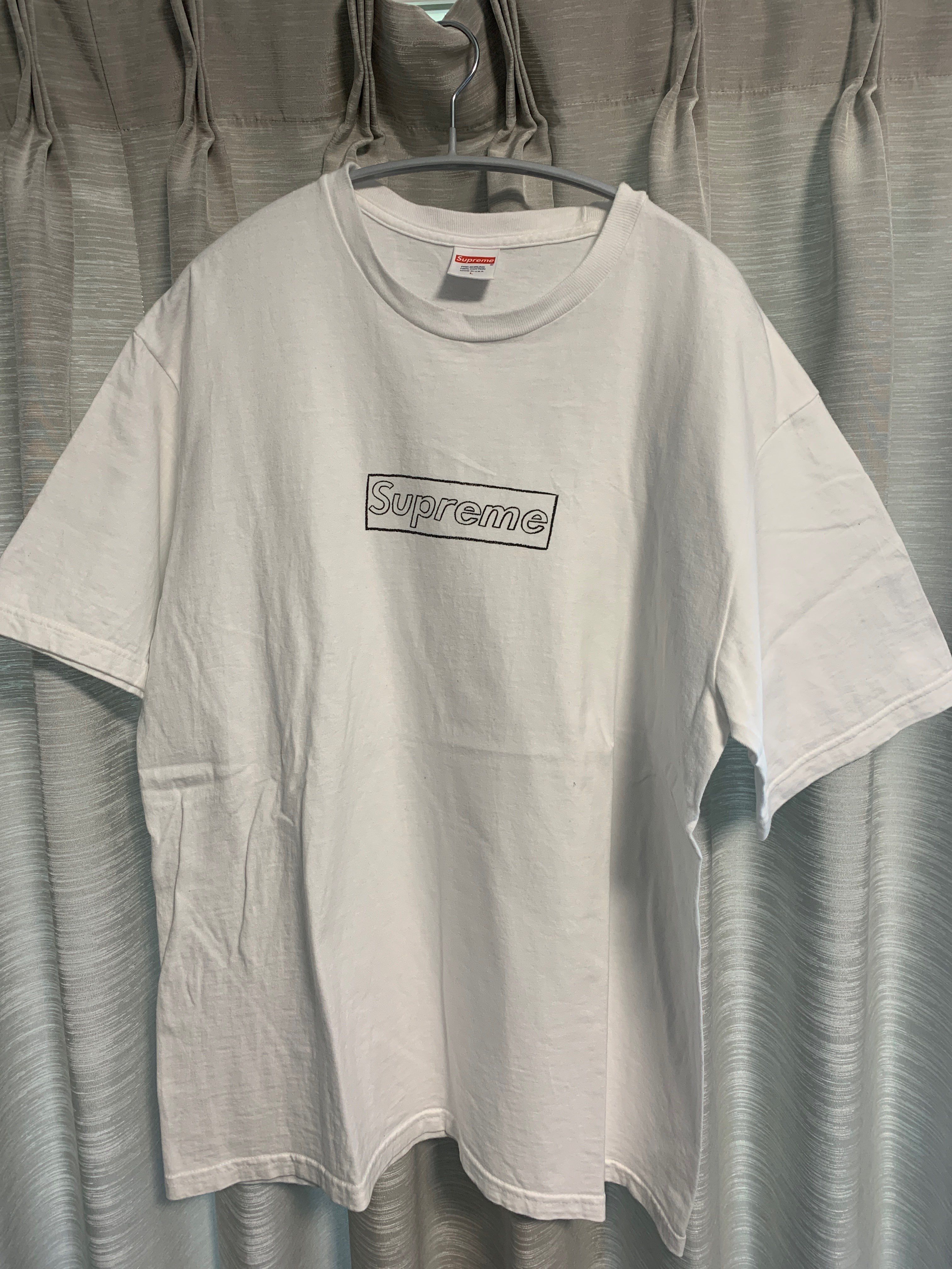 Supreme KAWS Chalk Logo Tee "White"
