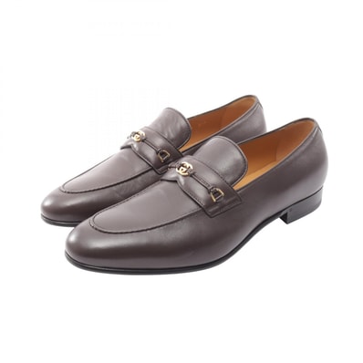 グッチ GUCCI インターロッキングG ローファー 靴 レザー メンズ ブラウン系 738468 【中古】