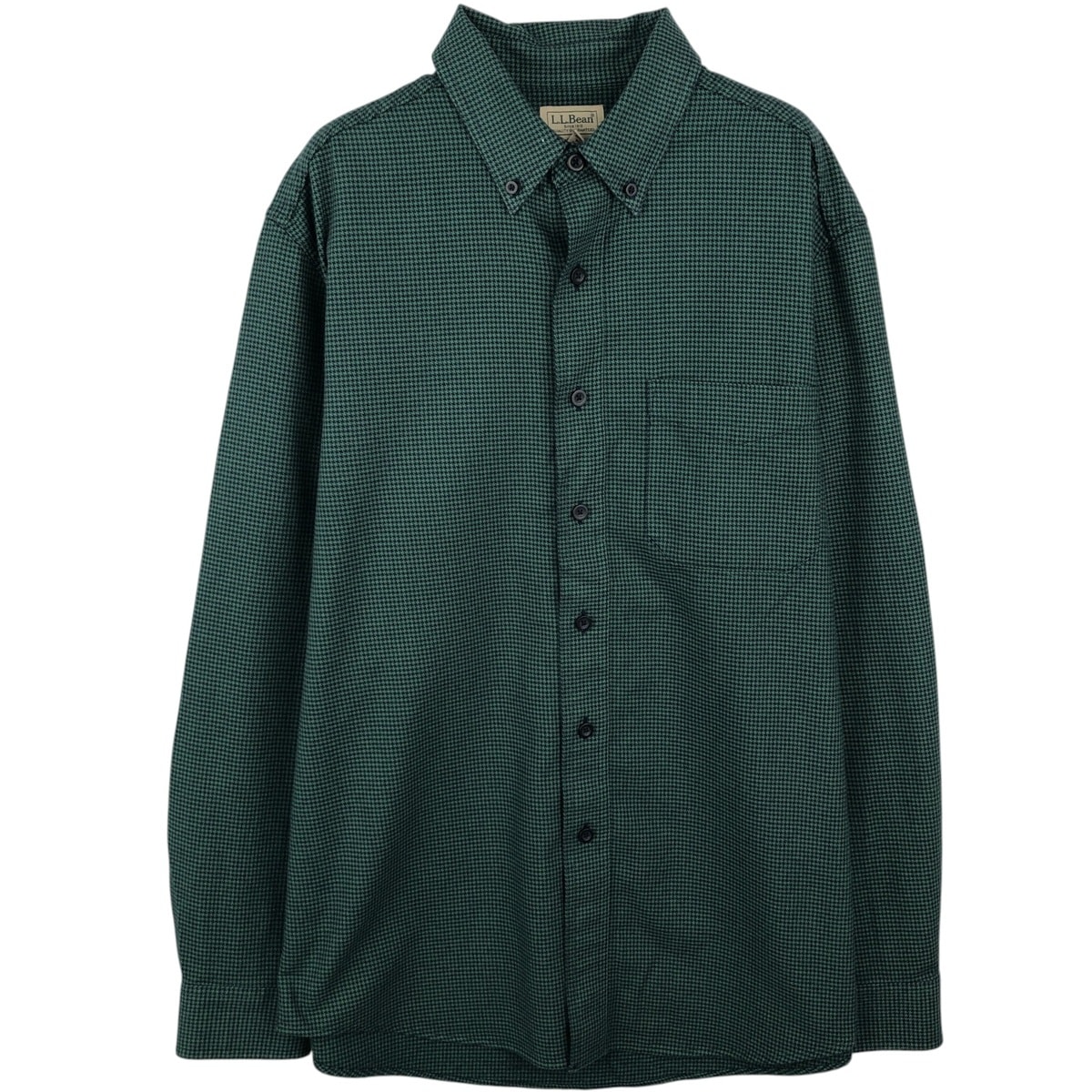古着 90~00年代 エルエルビーン L.L.Bean TRADITIONAL FIT 千鳥格子柄 長袖 ボタンダウン ライトネルシャツ メンズM相当 ヴィンテージ/eaa637655