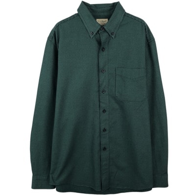 古着 90~00年代 エルエルビーン L.L.Bean TRADITIONAL FIT 千鳥格子柄 長袖 ボタンダウン ライトネルシャツ メンズM相当 ヴィンテージ/eaa637655