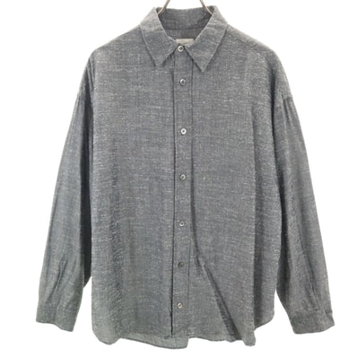 ZARA ザラ シルクブレンド 長袖 シャツ M グレー