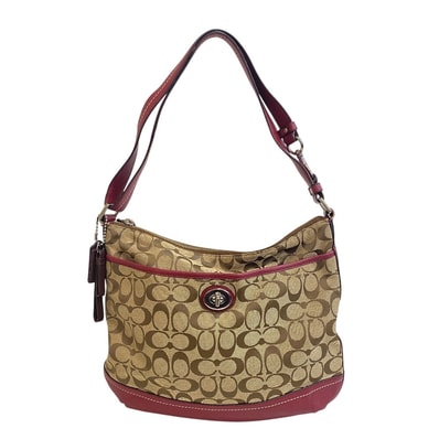 コーチ COACH ショルダーバッグ シグネチャー ターンロック F24032 ベージュ