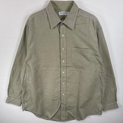 古着 ブルックスブラザーズ Brooks Brothers 長袖シャツ USA製 胸ポケ 大きいサイズ 17 XL グリーン系 チェック メンズ