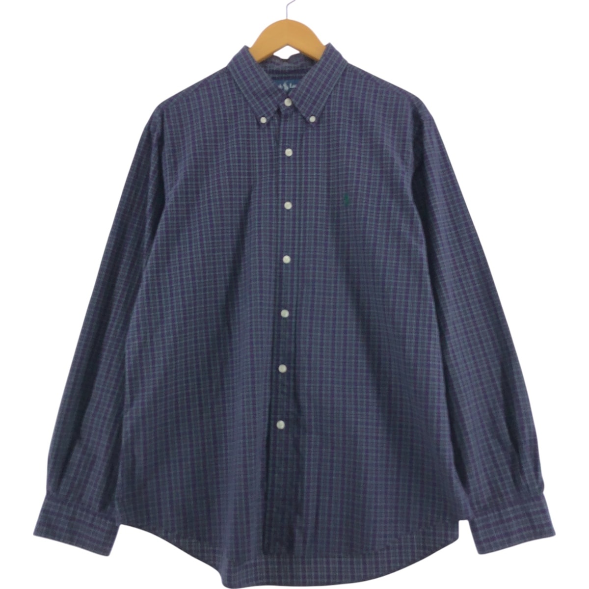 古着 ラルフローレン Ralph Lauren CUSTOM FIT ギンガムチェック 長袖 ボタンダウンチェックシャツ メンズXL相当/eaa523737