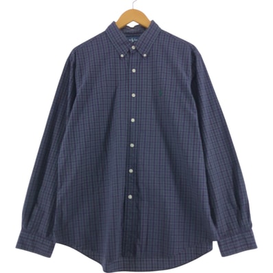 古着 ラルフローレン Ralph Lauren CUSTOM FIT ギンガムチェック 長袖 ボタンダウンチェックシャツ メンズXL相当/eaa523737