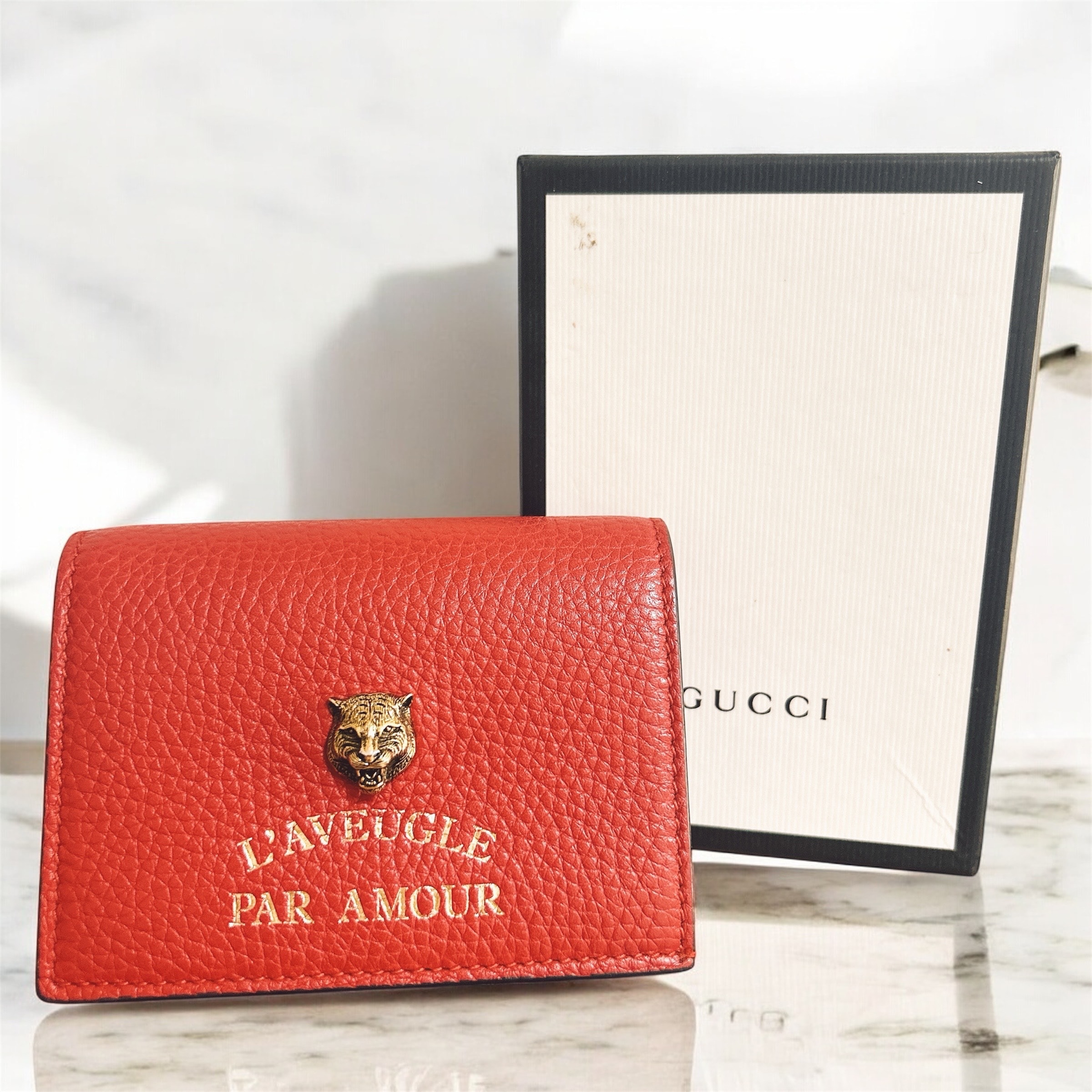GUCCI Animalier Tiger Wallet "Red"