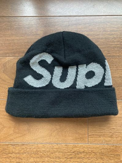 Supreme Reflective Big Logo Beanie "Black"