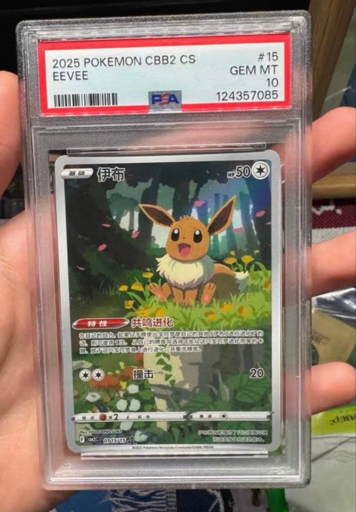 PSA10】イーブイ AR [CBB2C 01 15/15]【中国語版】(ポケモンジェム