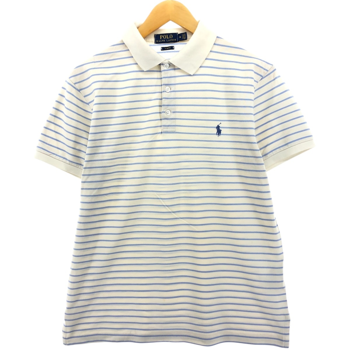 古着 ラルフローレン Ralph Lauren POLO RALPH LAUREN SLIM FIT 半袖 ボーダー ポロシャツ メンズM相当/eaa552066