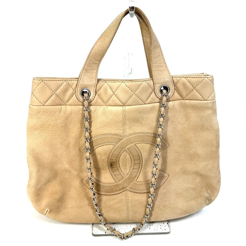 シャネル CHANEL ココマーク チェーンバッグ 2WAYバッグ トートバッグ カバン ショルダーバッグ スエード ベージュ