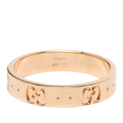 グッチ アイコン GGパターン スリムリング 指輪 #13 K18PG ピンクゴールド 750 レディース GUCCI 【中古】