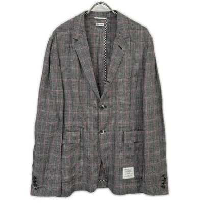 トムブラウン グレー MJU080AW8131 リネン テーラードジャケット 4