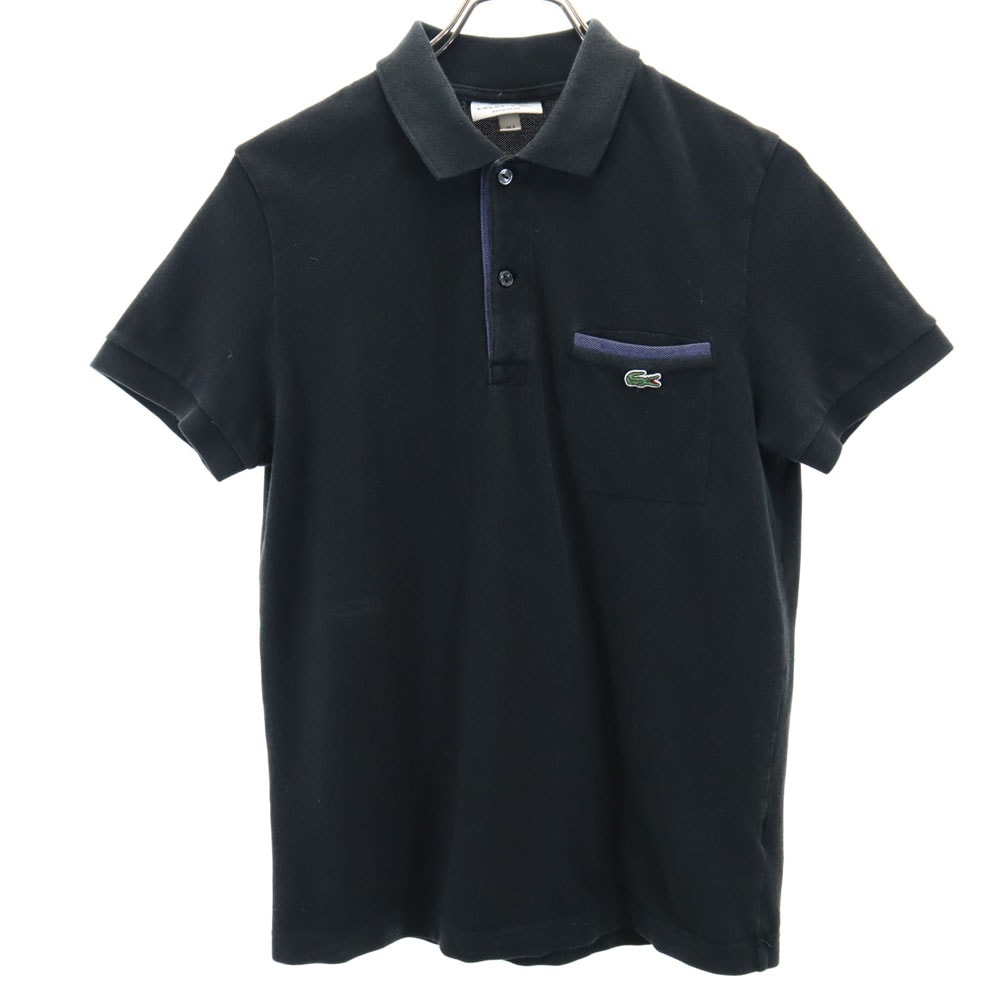 LACOSTE ラコステ 半袖 ポロシャツ 2 ブラック 鹿の子 REGULAR FIT