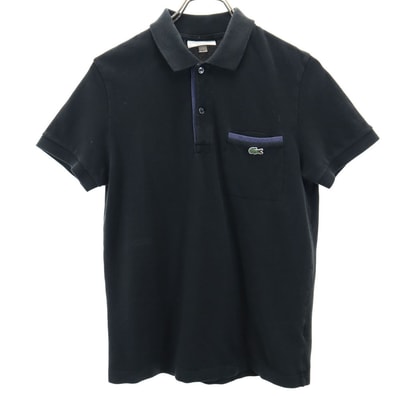 LACOSTE ラコステ 半袖 ポロシャツ 2 ブラック 鹿の子 REGULAR FIT
