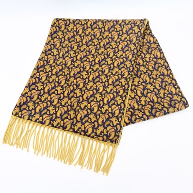 LOEWE ロエベ リバーシブル マフラー ペイズリー柄 オレンジ ネイビー 未使用に近い