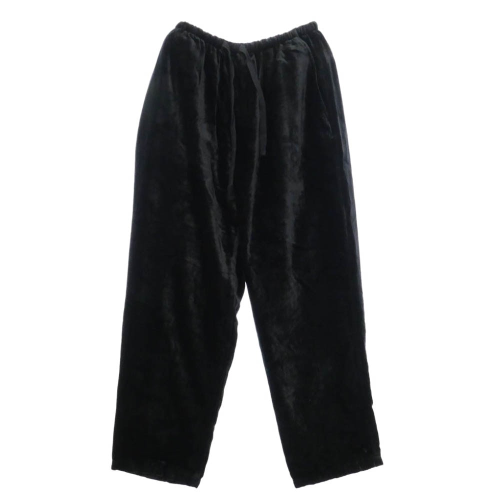 COMOLI コモリ 21AW U03-03006 シルク別珍 ドローストリングパンツ ブラック系 1【美品】【中古】