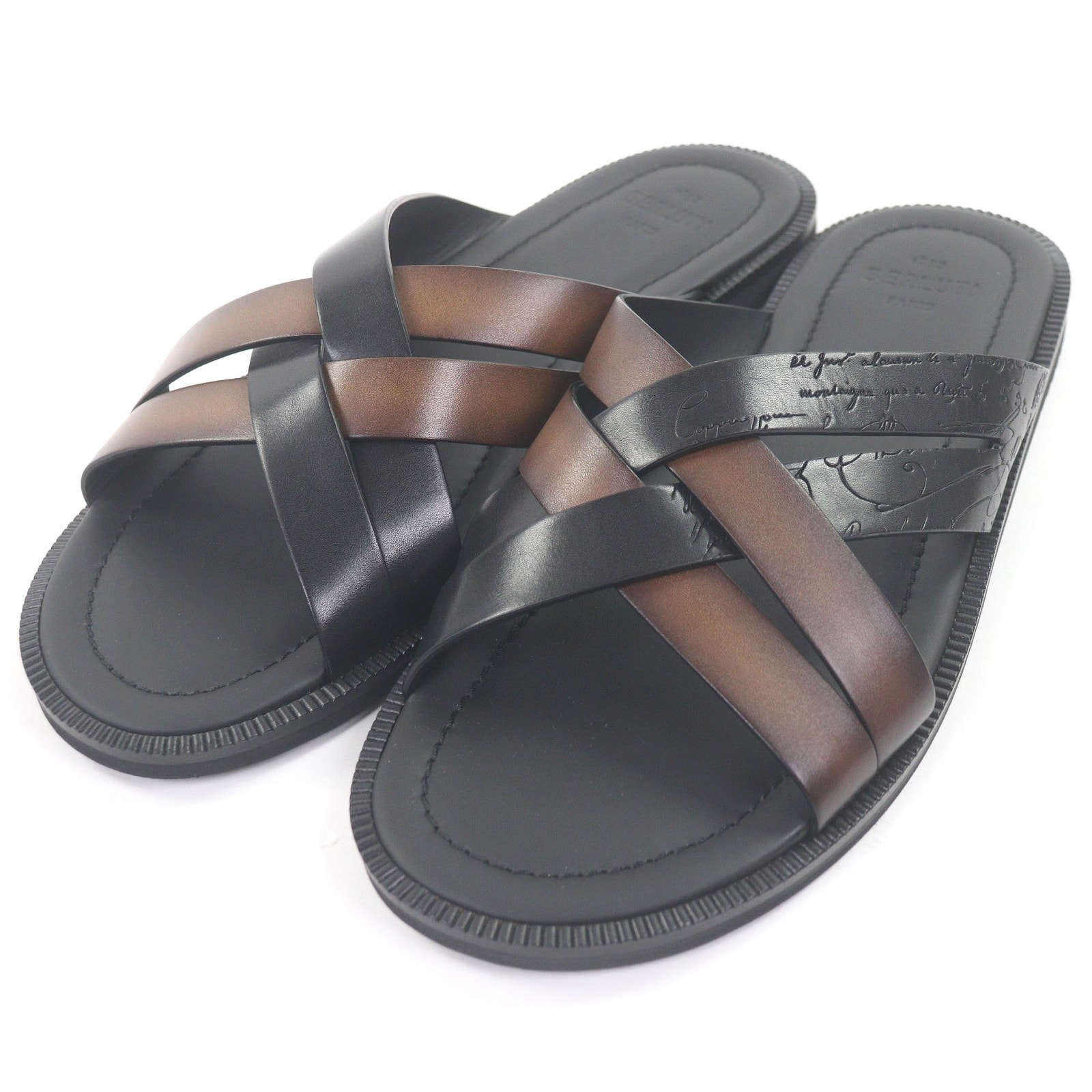 未使用品 ベルルッティ サンダル シフノス ブラック メンズ 7.5 S5439