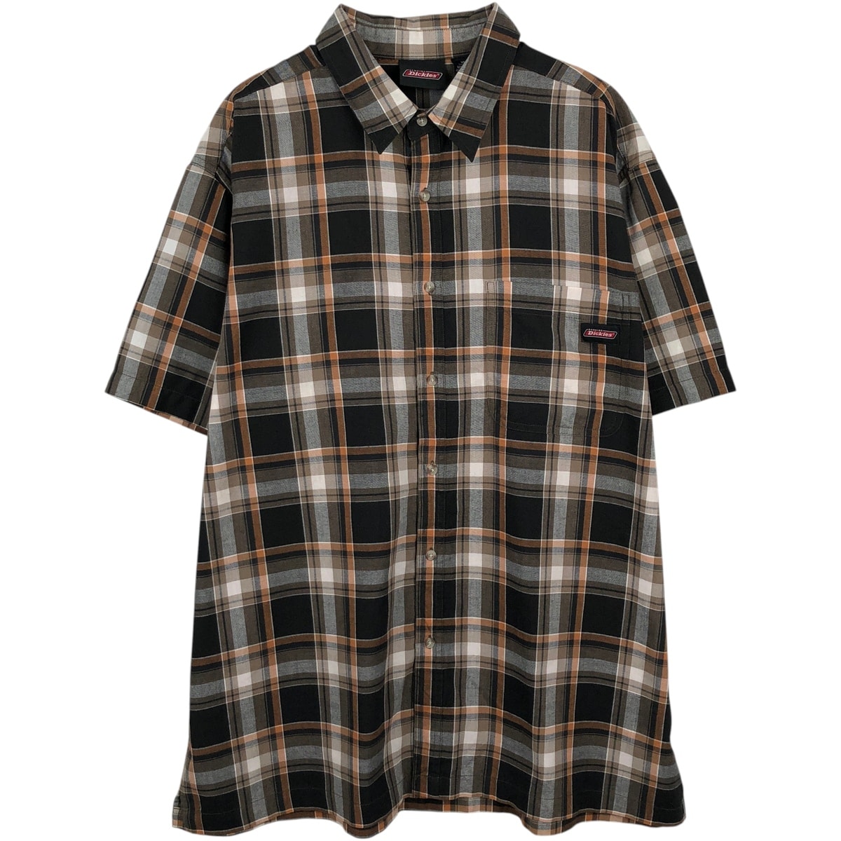 古着 ディッキーズ Dickies 半袖 コットン チェックシャツ ボックスシャツ メンズXL相当/eaa654347