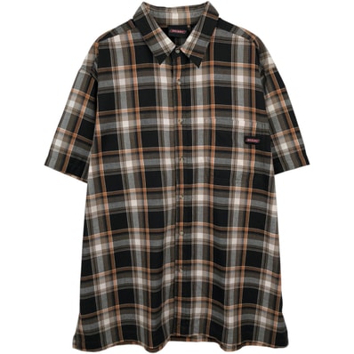 古着 ディッキーズ Dickies 半袖 コットン チェックシャツ ボックスシャツ メンズXL相当/eaa654347