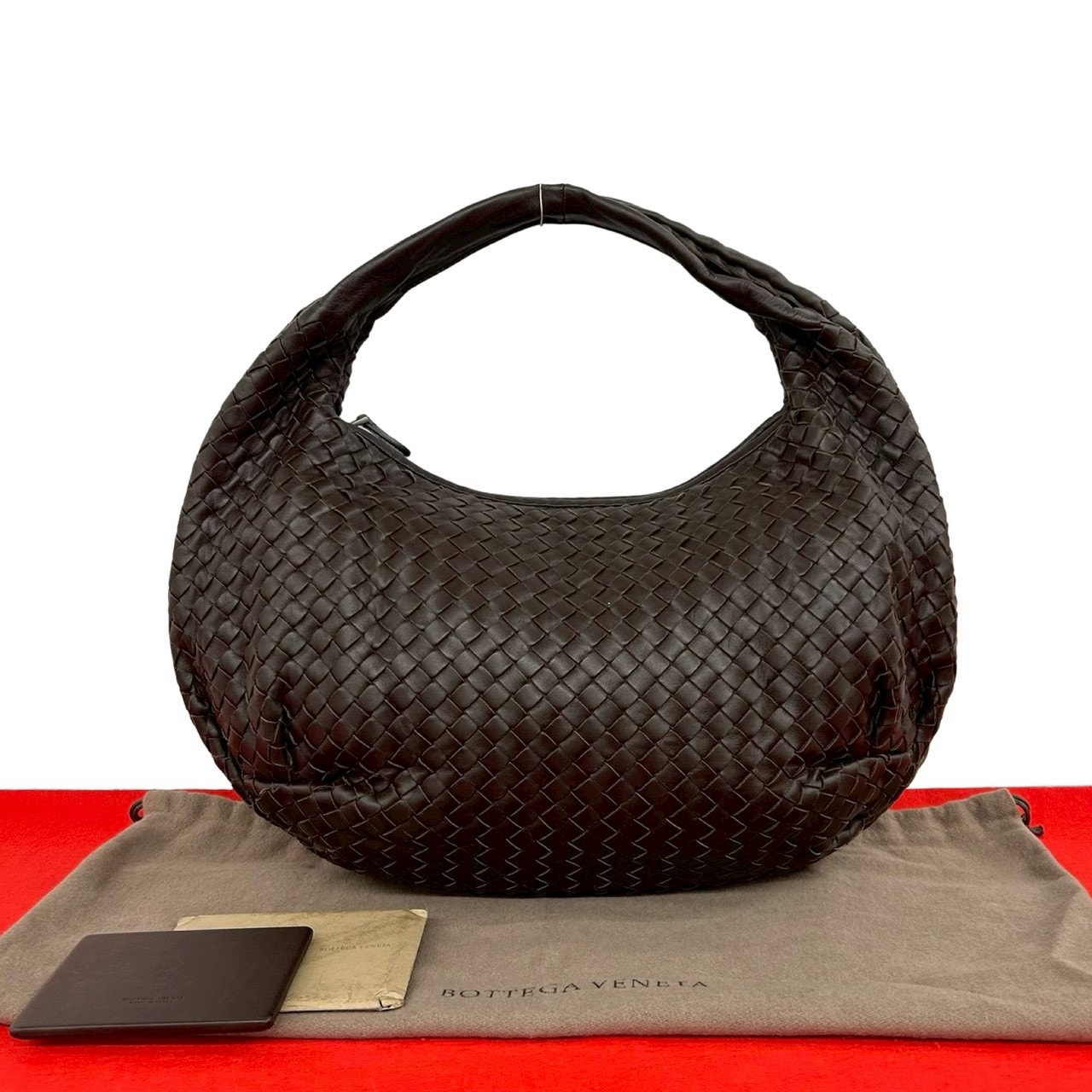 BOTTEGA VENETA ボッテガヴェネタ ホーボー イントレチャート レザー ハンドバッグ ブラウン
 32730