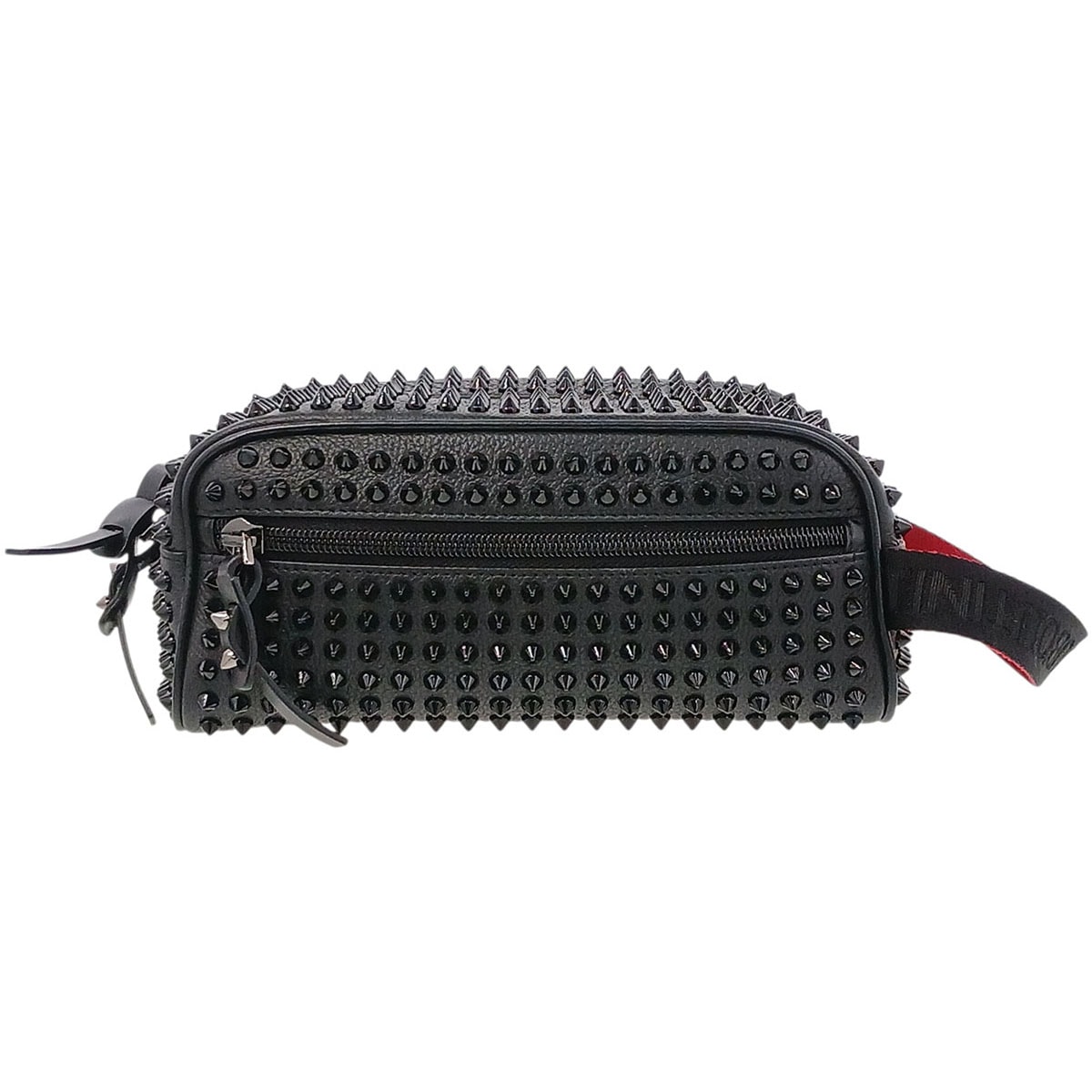 Christian Louboutin クリスチャンルブタン ブラスター スパイクスタッズ  セカンドバッグ レザー ブラック レッド  レディース【中古】