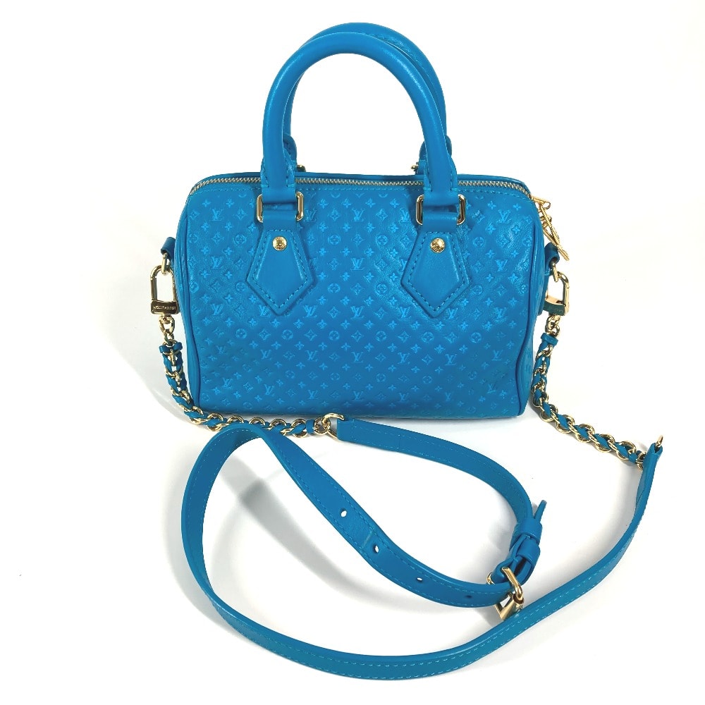 ルイヴィトン LOUIS VUITTON スピーディ バンドリエール 20cm M22596 モノグラム ナノグラム  ショルダーバッグ 2WAYバッグ カバン 斜め掛け ハンドバッグ カーフレザー ブルー