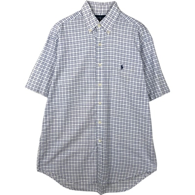 古着 ラルフローレン Ralph Lauren BLAKE 半袖 ボタンダウン チェックシャツ メンズM相当/eaa644831