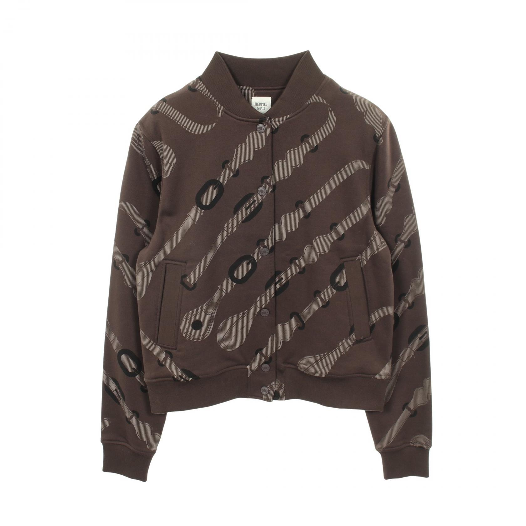 エルメス HERMES Coaching Remix コーチングリミックス ブルゾン 衣料品 アウター コットン レディース ブラウン系 【中古】