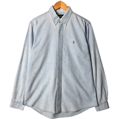 古着 ラルフローレン Ralph Lauren CUSTOM FIT 長袖 シャンブレーシャツ メンズL相当/eaa575647