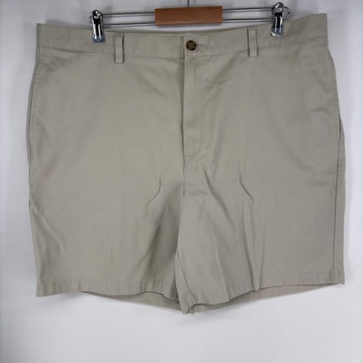 古着 エルエルビーン L.L.Bean パンツ ナチュラルフィット 大きいサイズ ショーツ ハーフパンツ w40 アイボリー 無地 メンズ